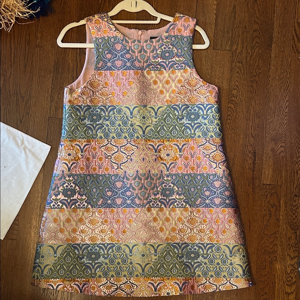 Cynthia Rowley Pink, Blue & Gold Patterned Mini Dress